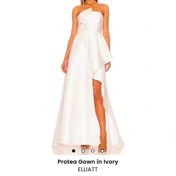 white christmas dresses Helena Strapless Midi Dress In White main image 0